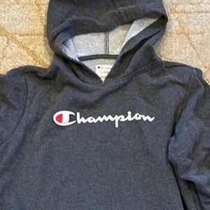 🍕🪻Champion French terry gray hoodie sweatshirt large 14/16